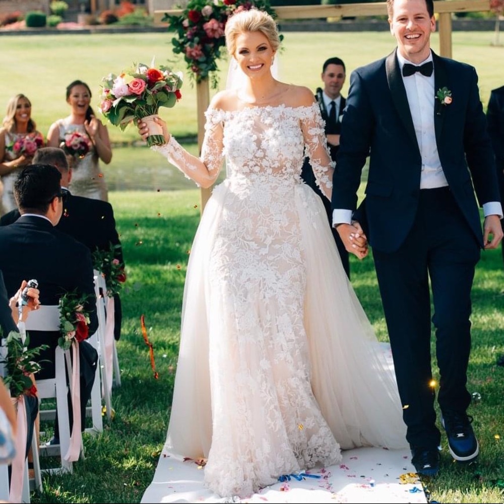 Berta 17-145 Wedding dress with overskirt
